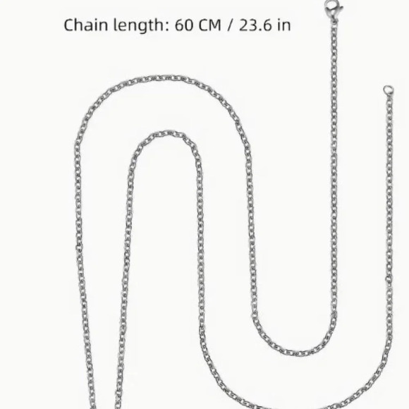 Turquoise Cross Necklace Antique Silver Plated _ unisex - Picture 2 of 6